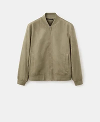 Mango Men's Suede-Effect Bomber Jacket
