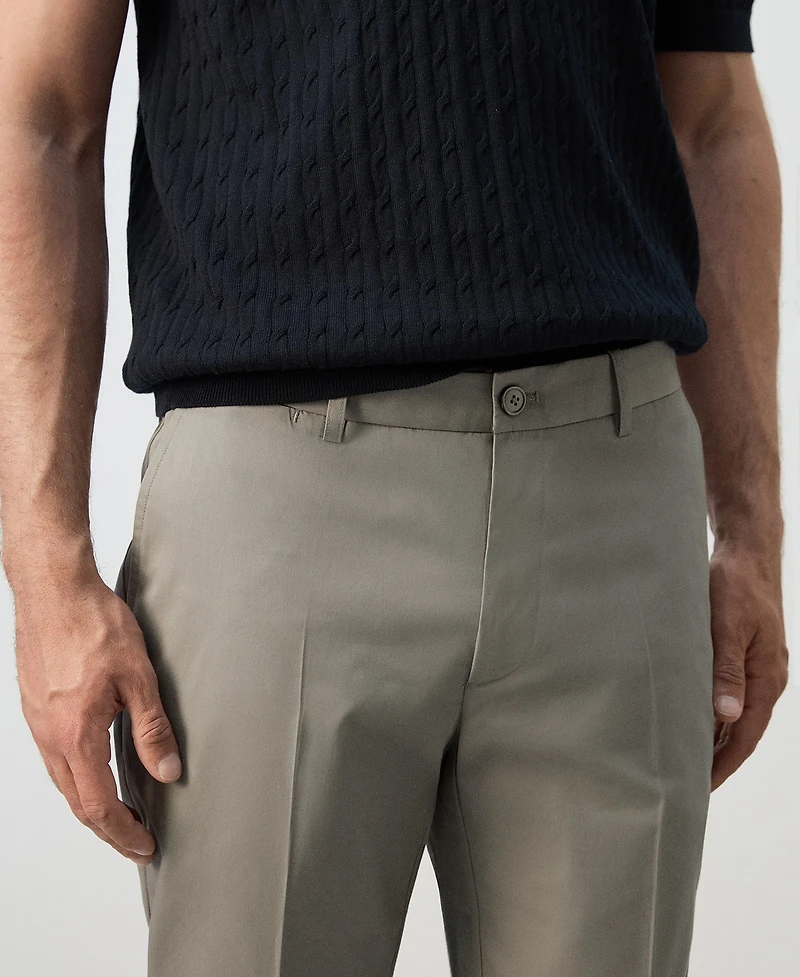 Mango Men's Cotton Slim Fit Twill Pants