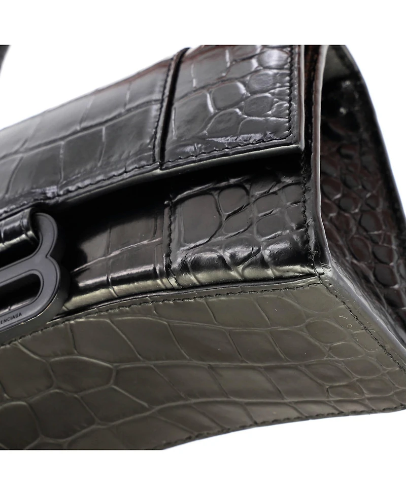 Pre-Owned Balenciaga Hourglass Top Handle Bag Embossed Leather