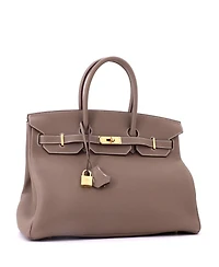 Pre-Owned HERMES Birkin 35 Handbag Grey Togo with Gold Hardware