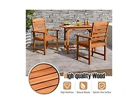 Slickblue Solid Wood Outdoor Dining Chairs with Slatted Design