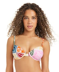 Bar Iii Women's Cabana Club Shirred Demi Underwire Bikini, Macy's Exclusive