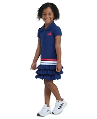 adidas Girls' 2T-6X Ribbed Polo Collar Dress