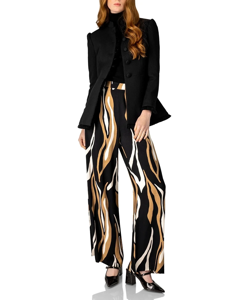 Ivonne Women's Blazer with Fringe Detail