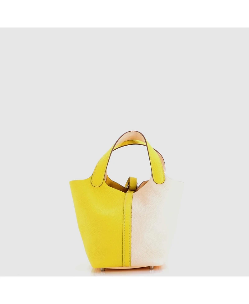 Pre-Owned HERMES Pm Picotin Lock Bag Bicolor Clemence