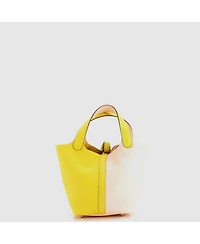 Pre-Owned HERMES Pm Picotin Lock Bag Bicolor Clemence