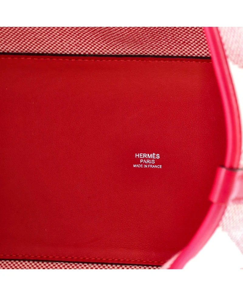 Pre-Owned HERMES 40 Cabas H en Biais Tote Canvas with Leather