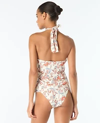 Vince Camuto Women's Cross-Over Printed Tankini Top