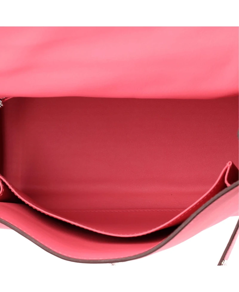 Pre-Owned HERMES Kelly 25 Handbag Pink Swift with Palladium Hardware