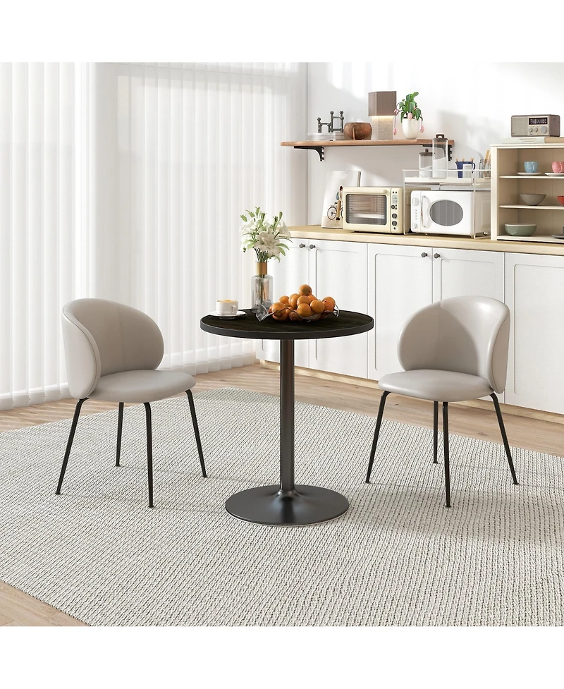 Homcom Round Dining Table, Kitchen Table for 2-4 People