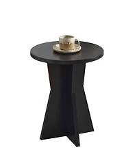 Kings Brand Furniture Round Side Table, Modern Pedestal Base Accent Table for Living Room, Bedroom, Bedside, Office