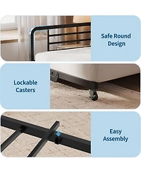 gaomon Daybed with Trundle Bed, Storage Headboard with Charging Station and Additional Storage Bags, Sofa Day Bed with Strong Supports for Living Room