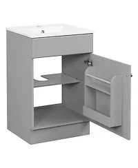Sillysis 20'' Bathroom Vanity with Sink, Painted Mdf Cabinet, Soft Close Door, Adjustable Shelf & Organizer for Small Spaces