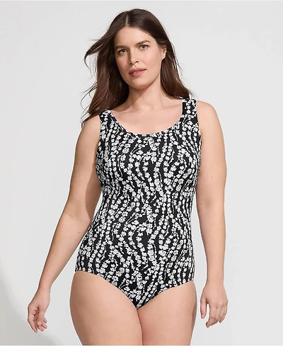 Lands' End Plus Dd-Cup Tugless Low Leg One Piece Swimsuit