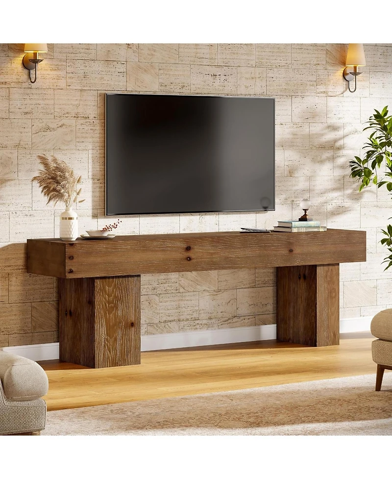 Tribesigns Solid Wood Tv Stand, for 55/60/65/75-Inch Television