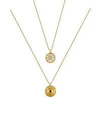Retro Chic Compass Layered Necklace Set
