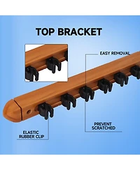 Gse Games & Sports Expert 2-Piece Wood 8 Billiard Pool Cue Rack Wall Mounted Holders, Pool Cue Sticks Wall Rack Set - 8 cue