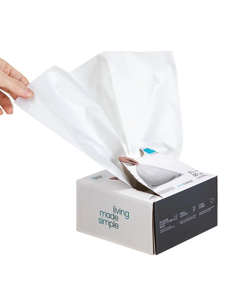Home Zone Living Code 5S Small Trash Bags Custom Fit for 1.3 Gallon Wastebaskets, 120-Count