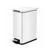 Home Zone Living 4 Gallon Slim Stainless Steel Kitchen Trash Can with Step Pedal and Soft Close Lid.