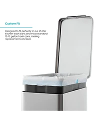 Home Zone Living Code 45S Drawstring Kitchen Trash Bags Custom Fit for 12 Gallon Bins, 30-Count