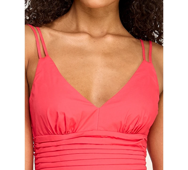 Seni & Cade Women's V-Neck Poplin Bubble Dress