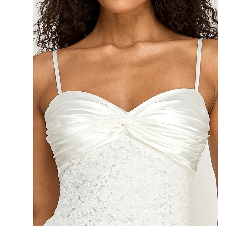 City Studios Juniors' Corded Sweetheart Neck Dress