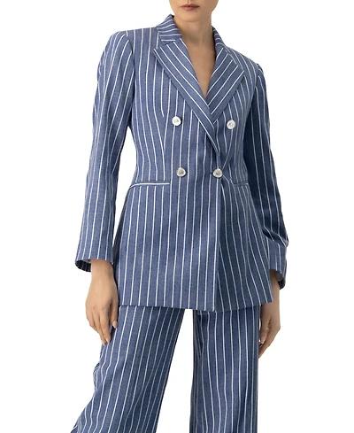 Ivonne Women's Double-Breasted Striped Blazer