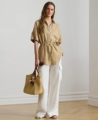 Lauren Ralph Women's Point Collar Tunic Shirt