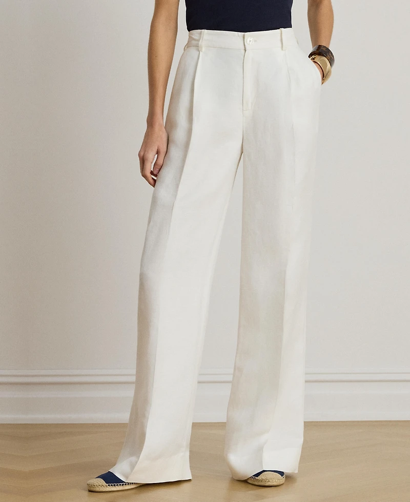 Lauren Ralph Women's Twill Wide-Leg Pants