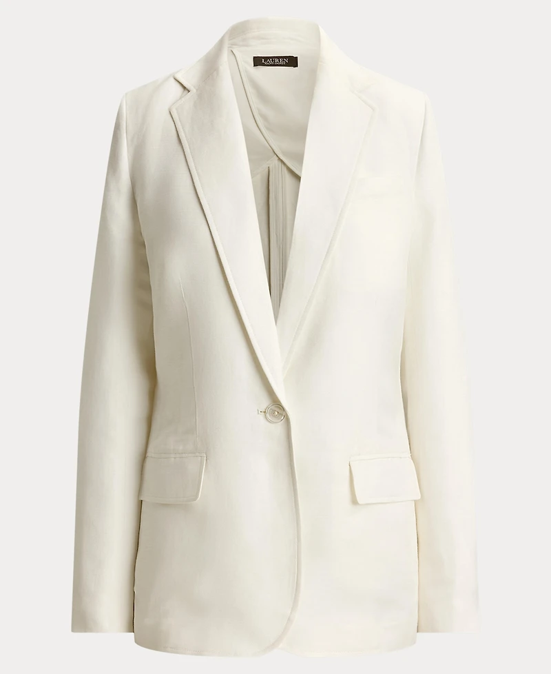 Lauren Ralph Women's Single Button Notch Lapel Twill Blazer