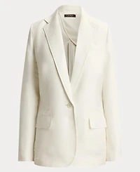 Lauren Ralph Women's Single Button Notch Lapel Twill Blazer