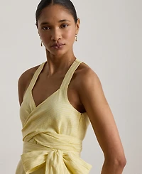 Lauren Ralph Women's Striped Tie-Front Midi Dress