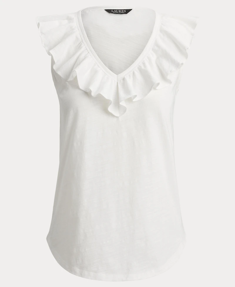 Lauren Ralph Women's Sleeveless V-Neck Top