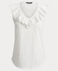 Lauren Ralph Women's Sleeveless V-Neck Top