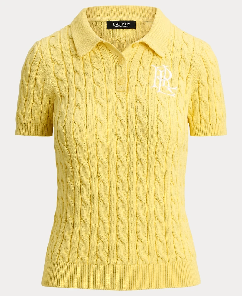Lauren Ralph Women's Cable-Knit Polo Shirt