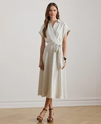 Lauren Ralph Women's Striped Belted Twill Dress