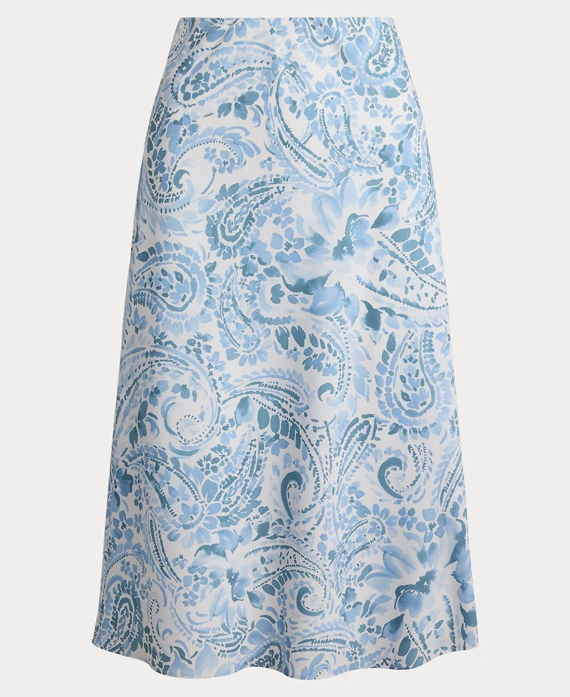 Lauren Ralph Women's Paisley A-Line Midi Skirt