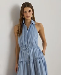 Lauren Ralph Women's Striped Spread Collar Shirt Dress