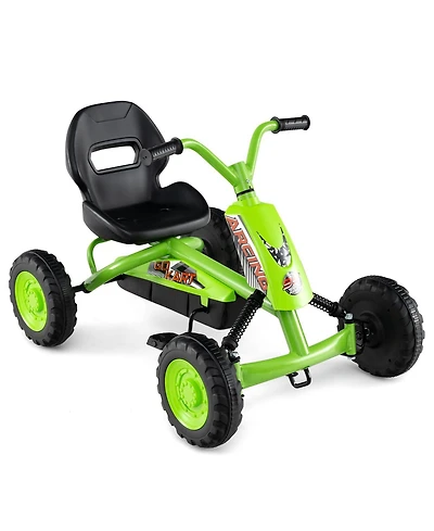 Mecale Go Kart for Kids 4 Wheel with Steering Handlebars and Adjustable