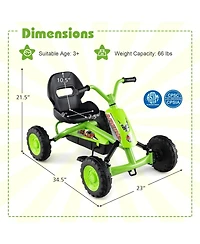 Mecale Go Kart for Kids 4 Wheel with Steering Handlebars and Adjustable