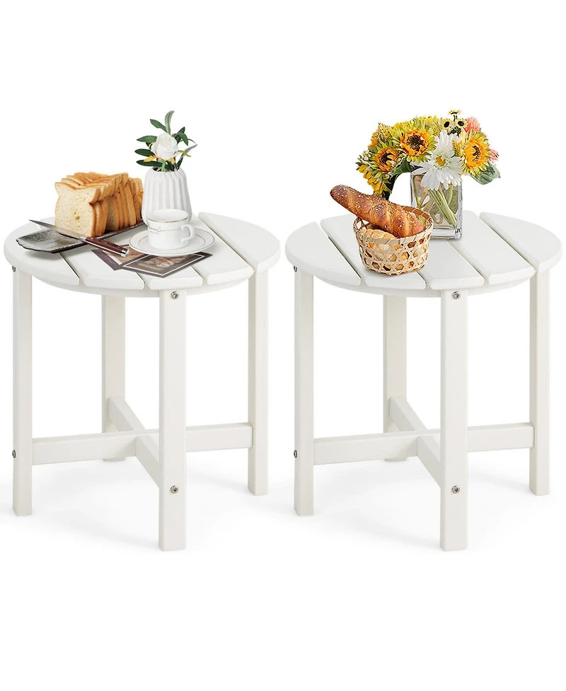 sumyeg Set of 2 18-Inch Round Weather-Resistant Adirondack Side Tables