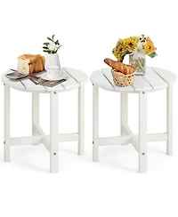 sumyeg Set of 2 18-Inch Round Weather-Resistant Adirondack Side Tables