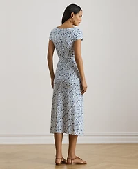 Lauren Ralph Women's Floral Boat Neck Dress