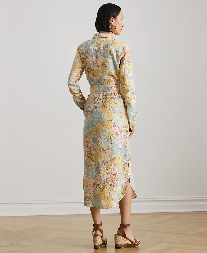 Lauren Ralph Women's Printed Point Collar Shirt Dress