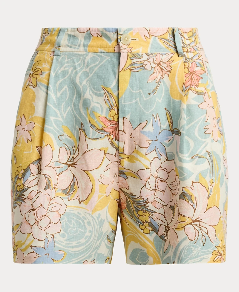Lauren Ralph Women's High Rise Floral Pleated Shorts