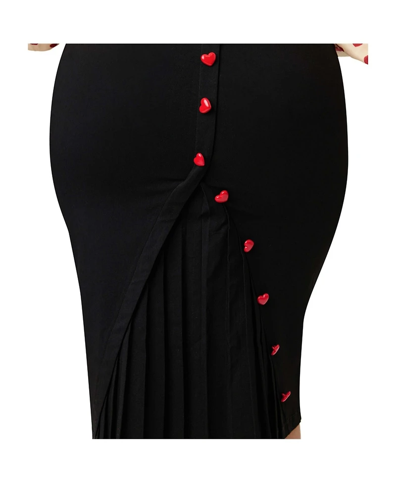 Unique Vintage Plus Back Pleat Pencil Skirt
