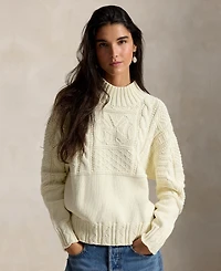 Polo Ralph Lauren Women's Embroidered Mock Neck Sweater