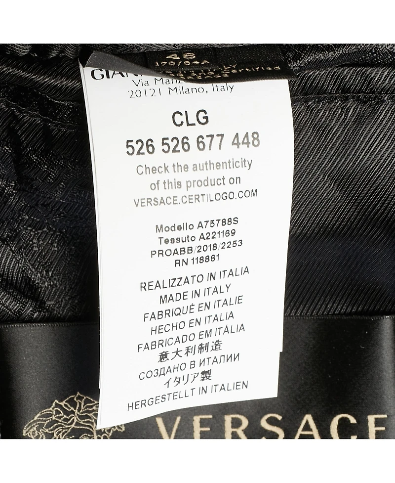 Pre-Owned Versace Men's Graphic Print Zip-Up Bomber Jacket