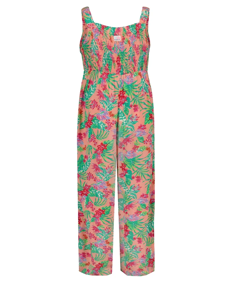 Roxy Girls' 7-16 Floral Print Empire Waist Jumpsuit
