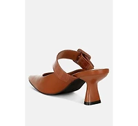 London Rag Womens Shein Star Slim Block Heel Mules